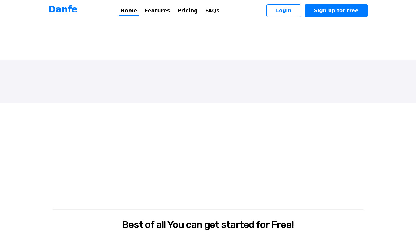 Danfe.io Landing page
