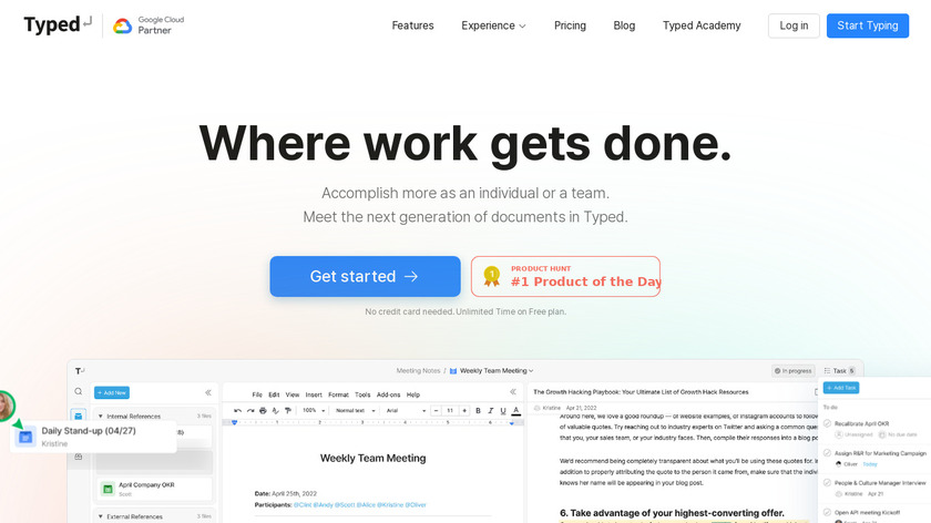 Typed Landing Page