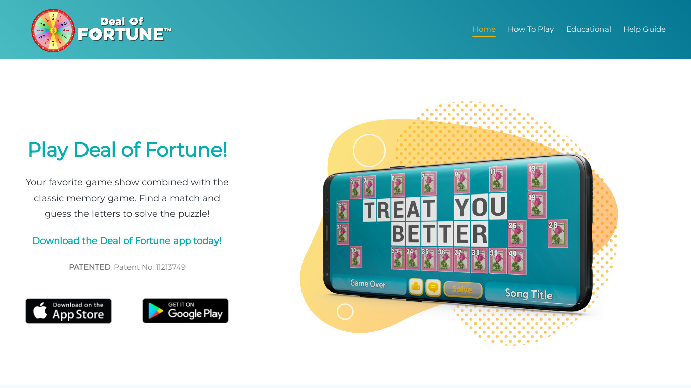 Deal of Fortune Landing page