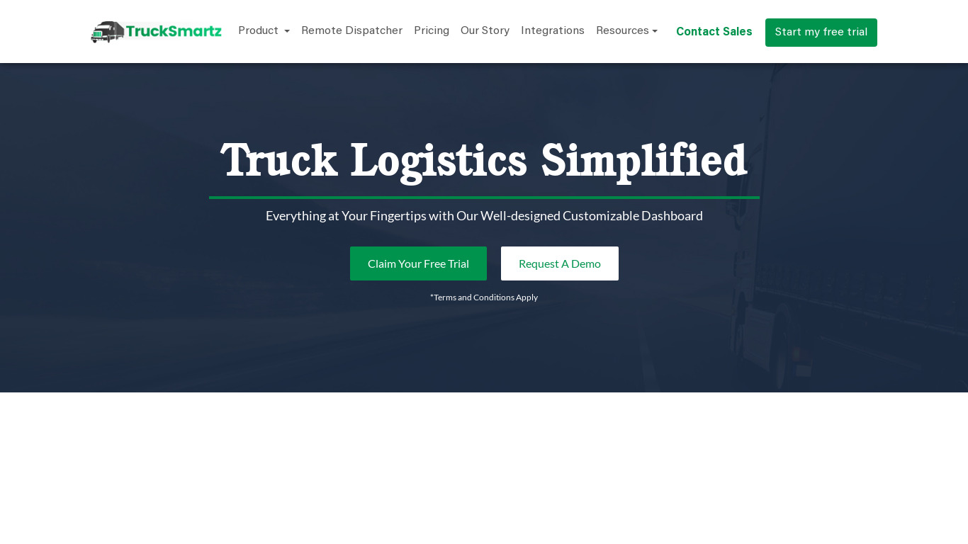 TruckSmartz Landing page