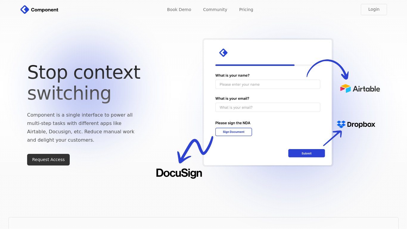 Component Landing page