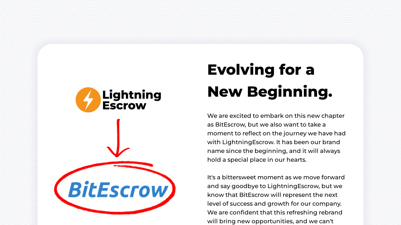 LightningEscrow Landing page