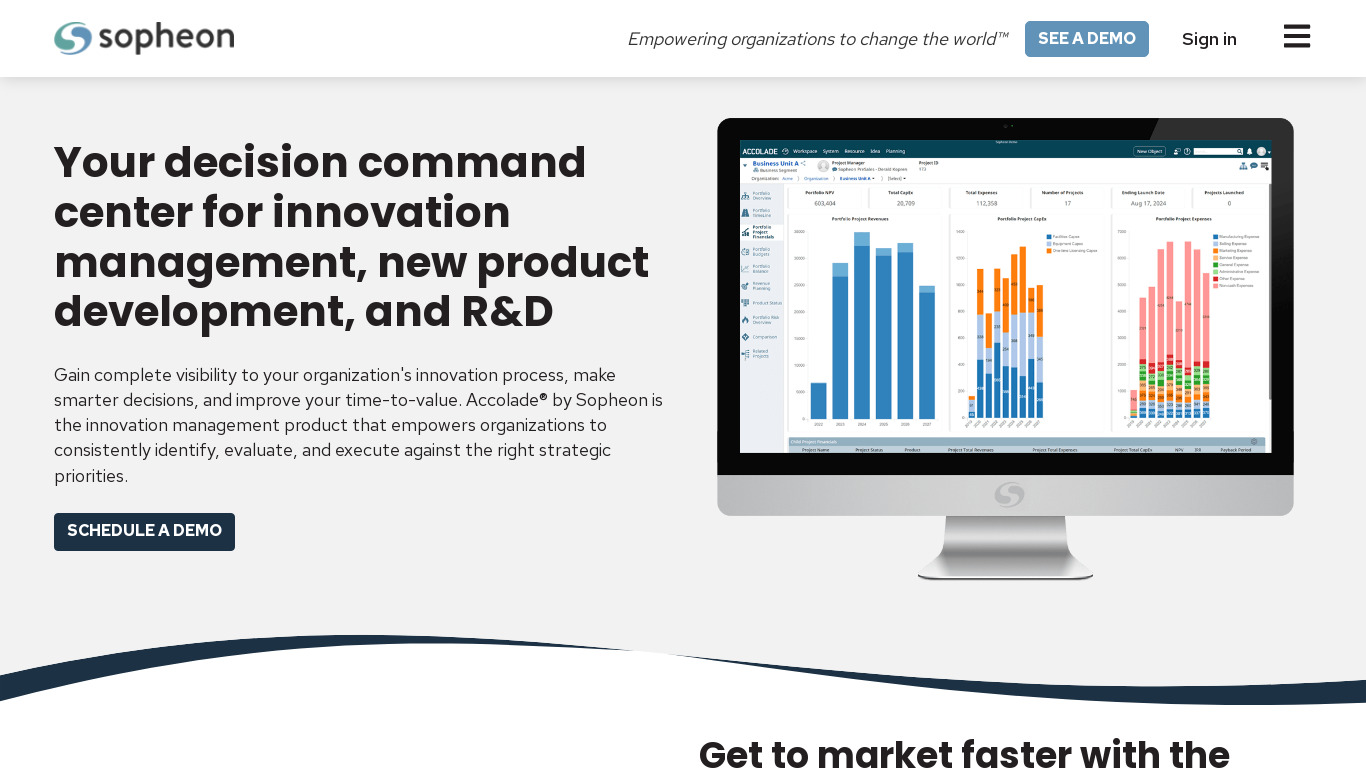 Accolade Product Lifecycle Management Landing page