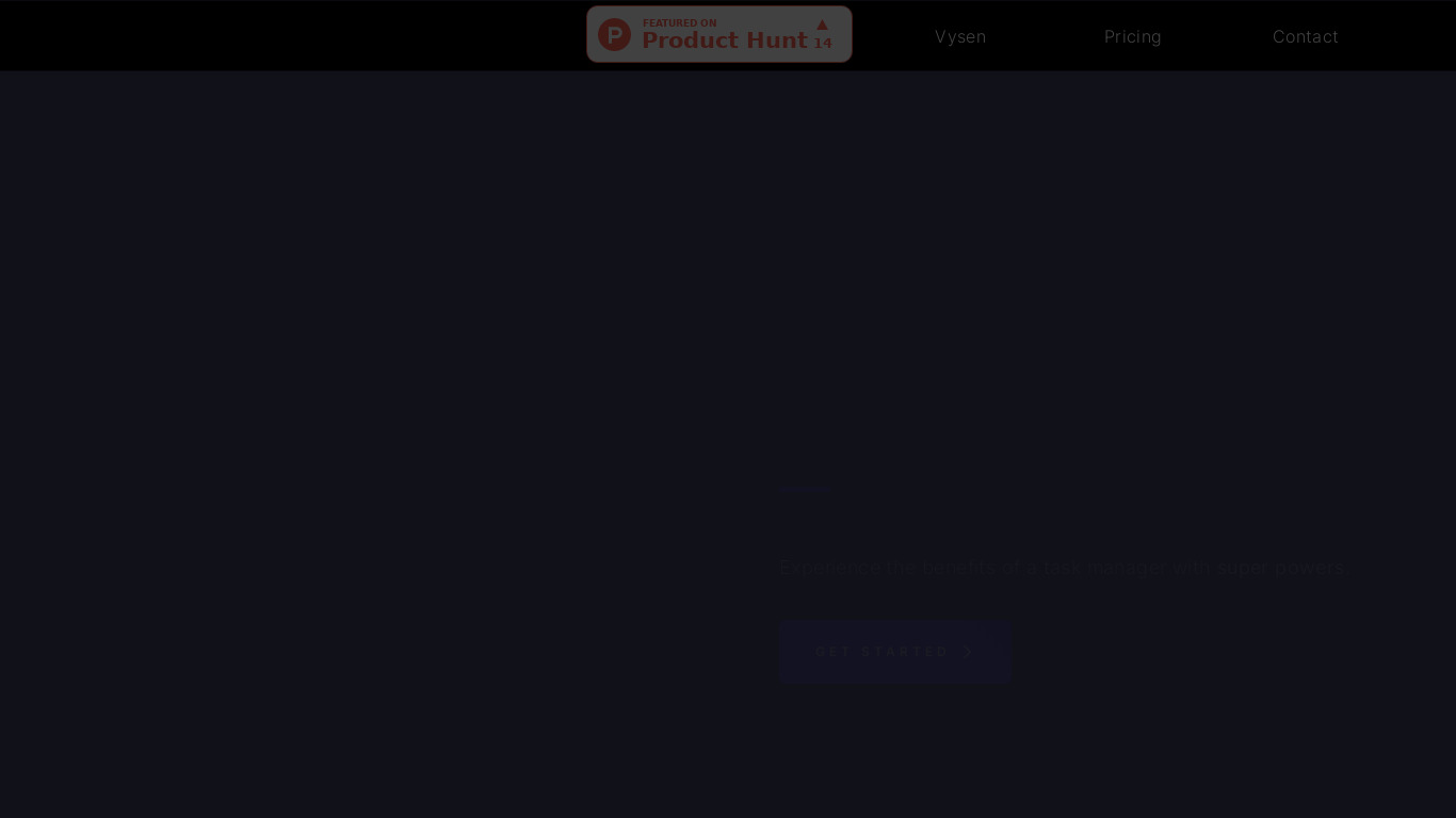 Vysen Landing page