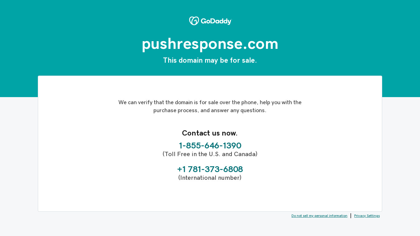 PushResponse Landing page