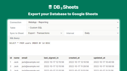 DB2Sheets image