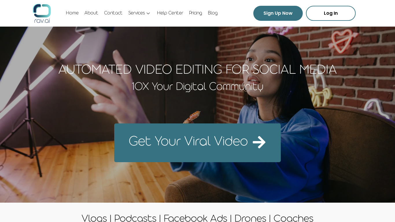 Rav.ai Landing page