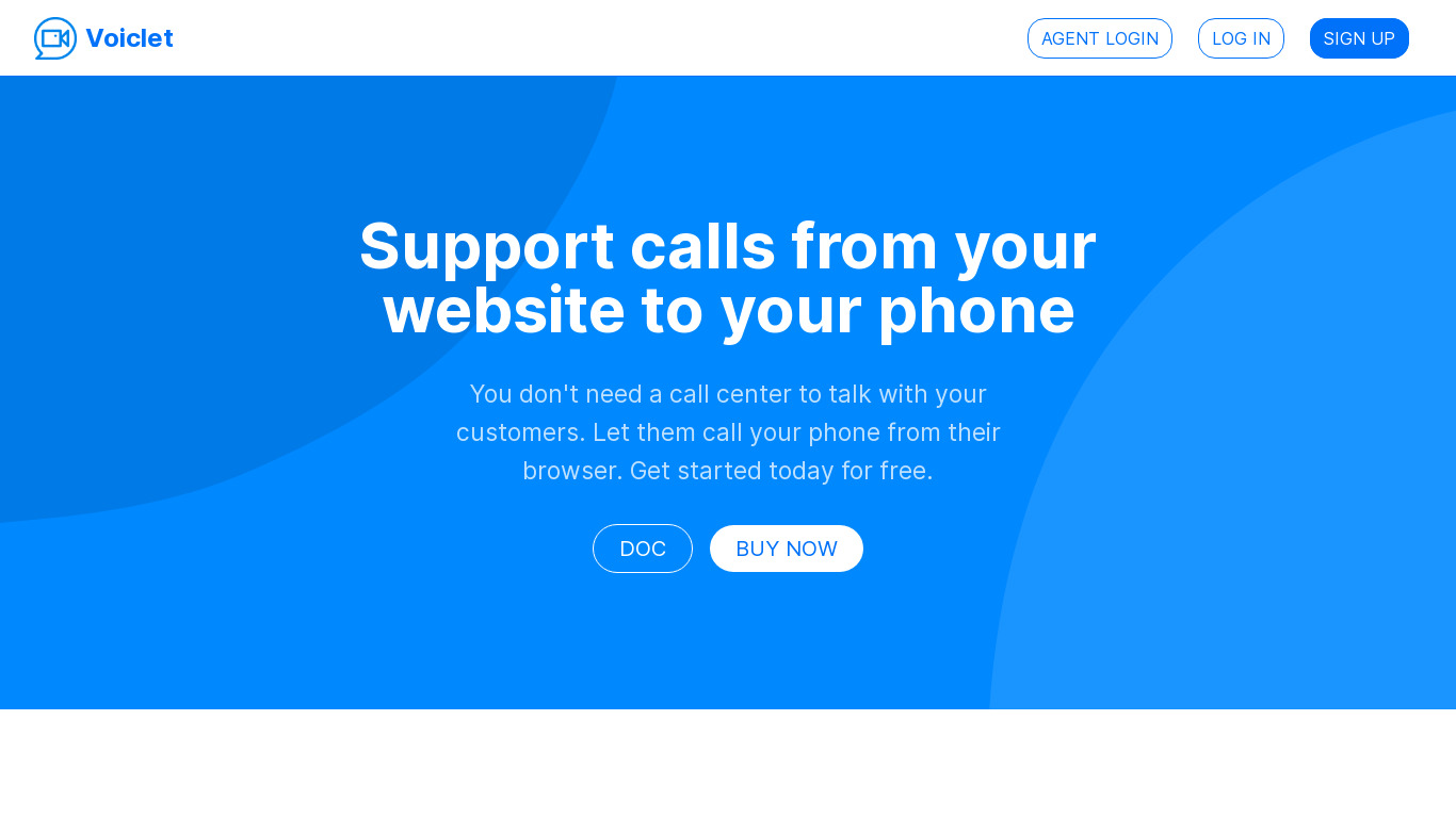 Voiclet Landing page