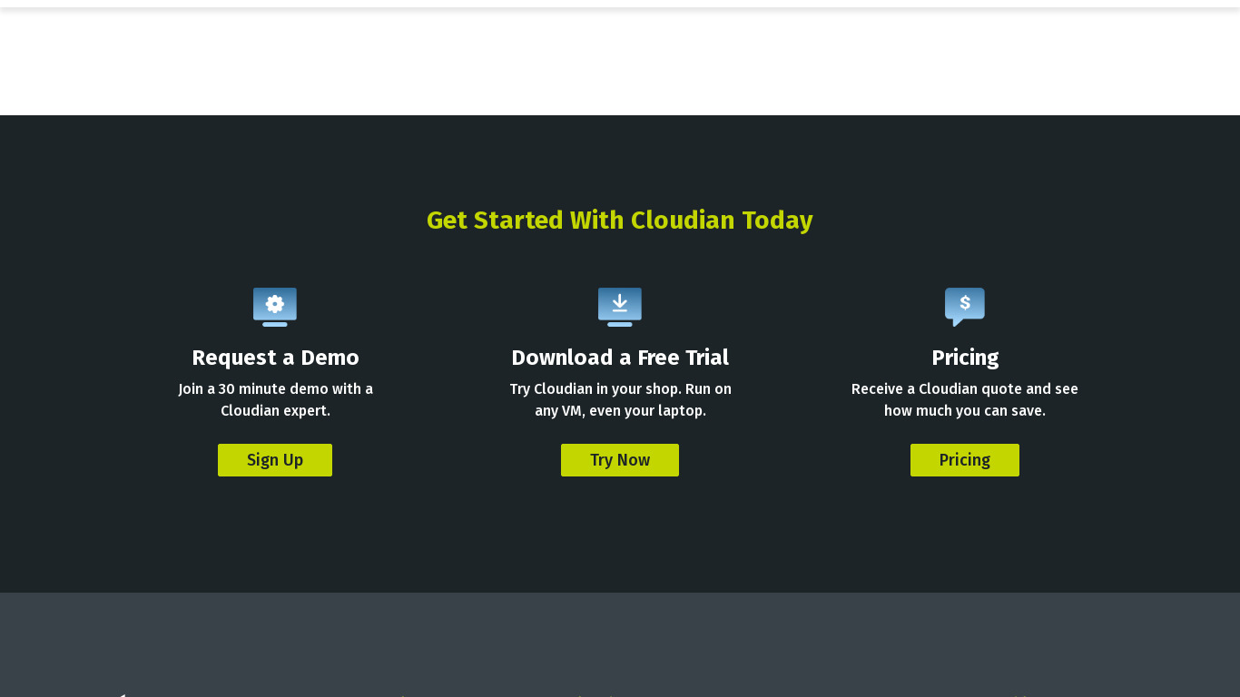 Cloudian HyperStore Landing page