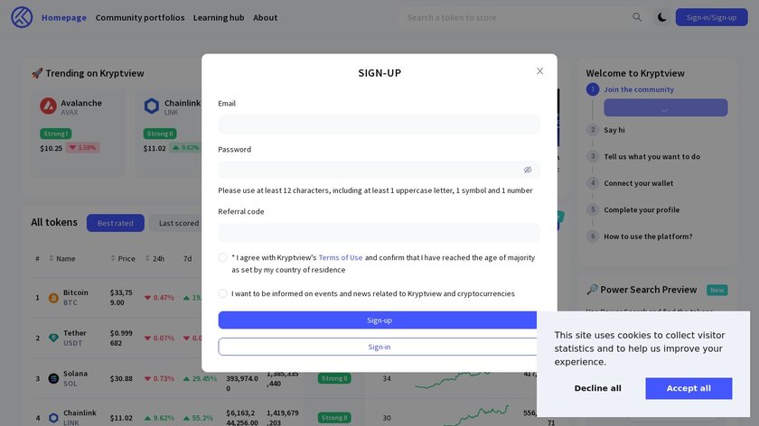 Kryptview Landing Page