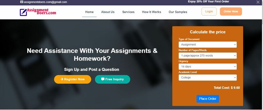 AssignmentDoers Landing Page