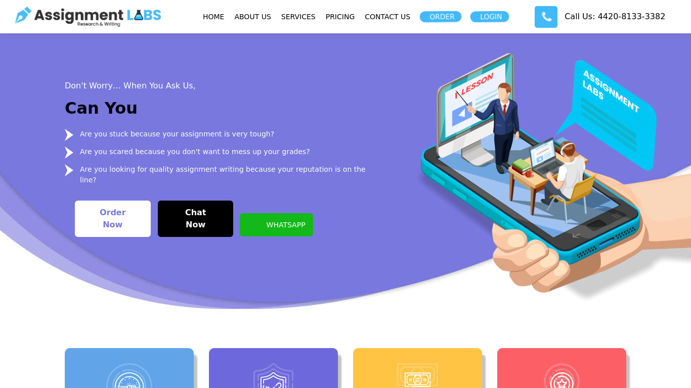 Assignment Labs UK Landing page