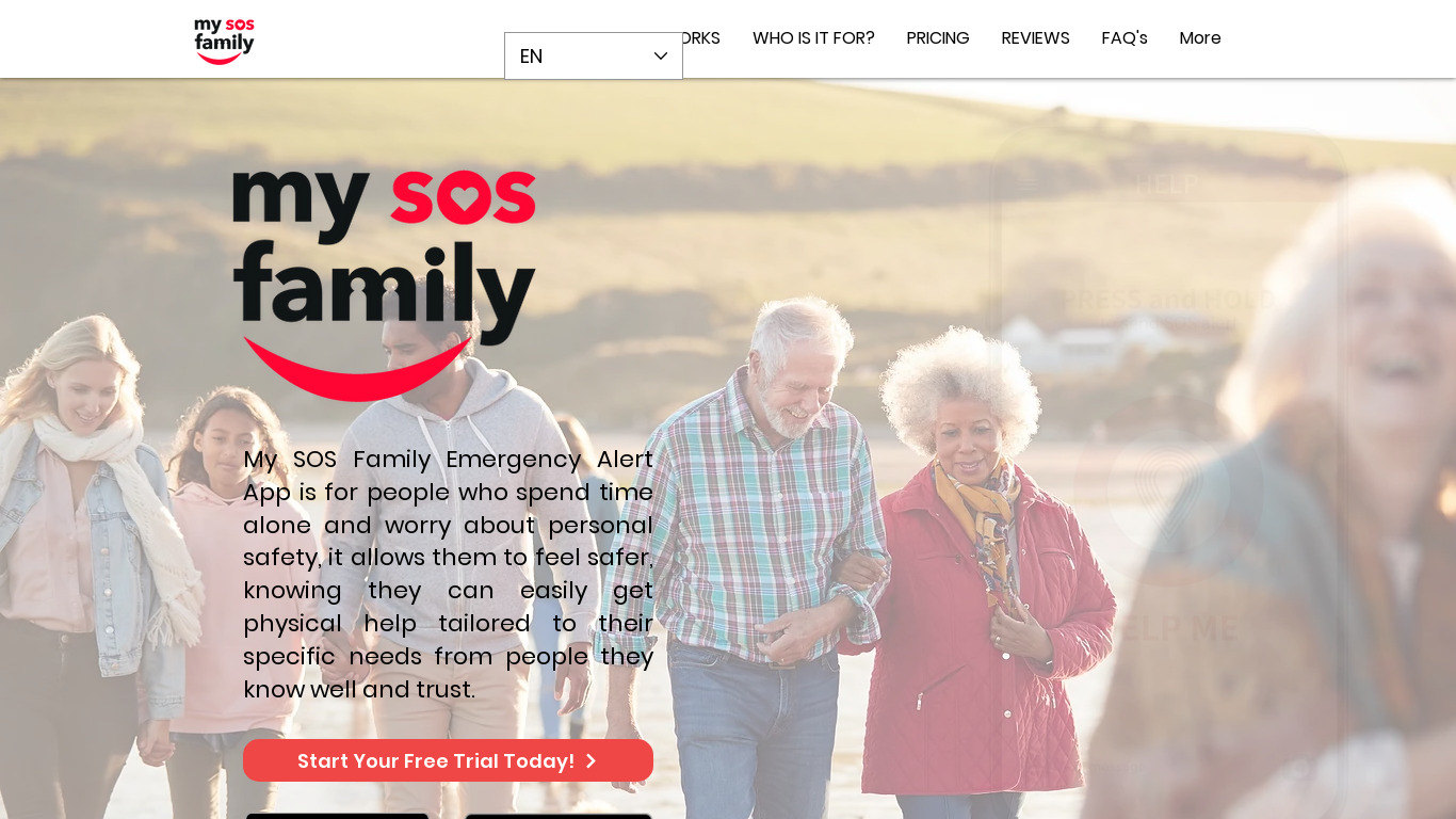 My SOS Family Landing page