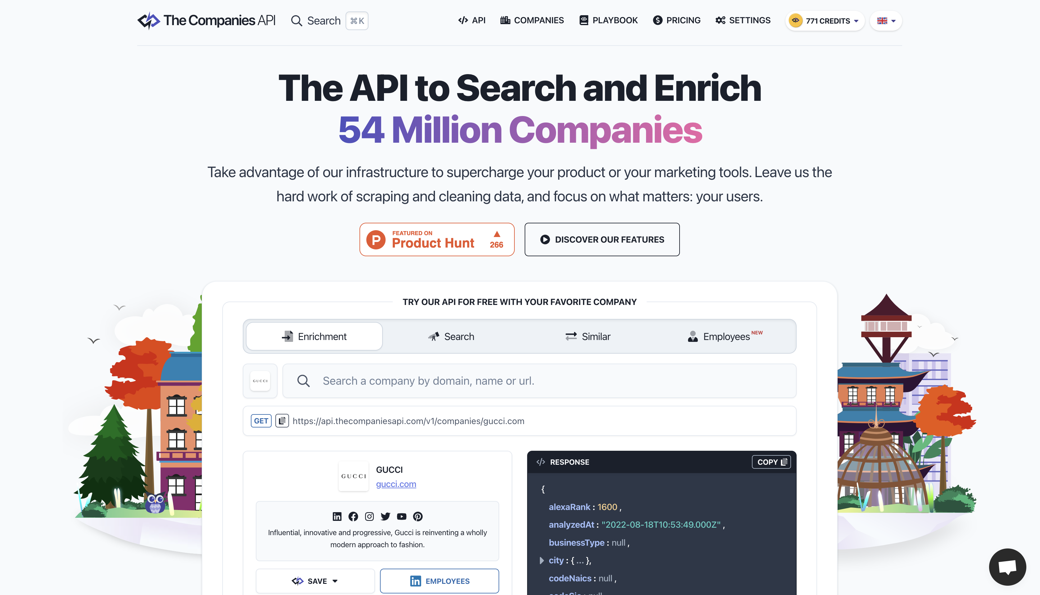 The Companies API Landing page