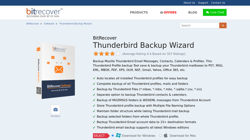 BitRecover Thunderbird Backup Tool Landing Page