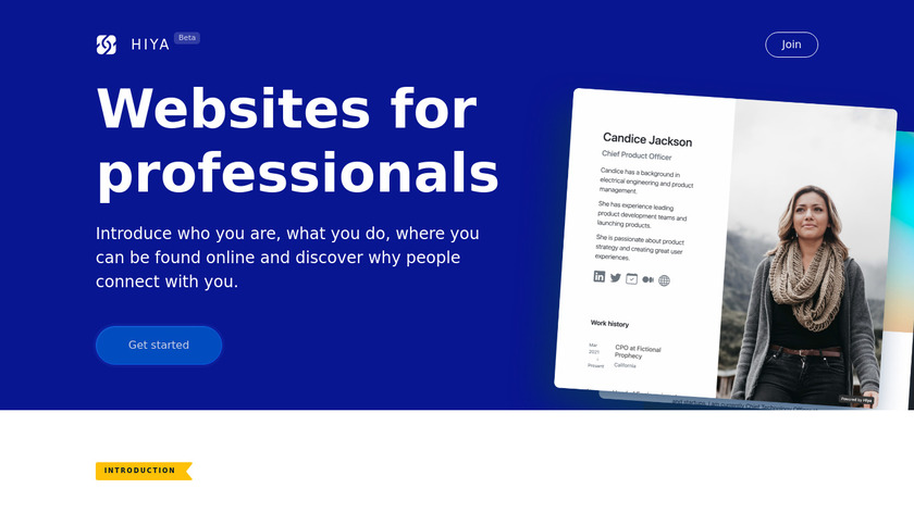 Hiya.io Landing Page