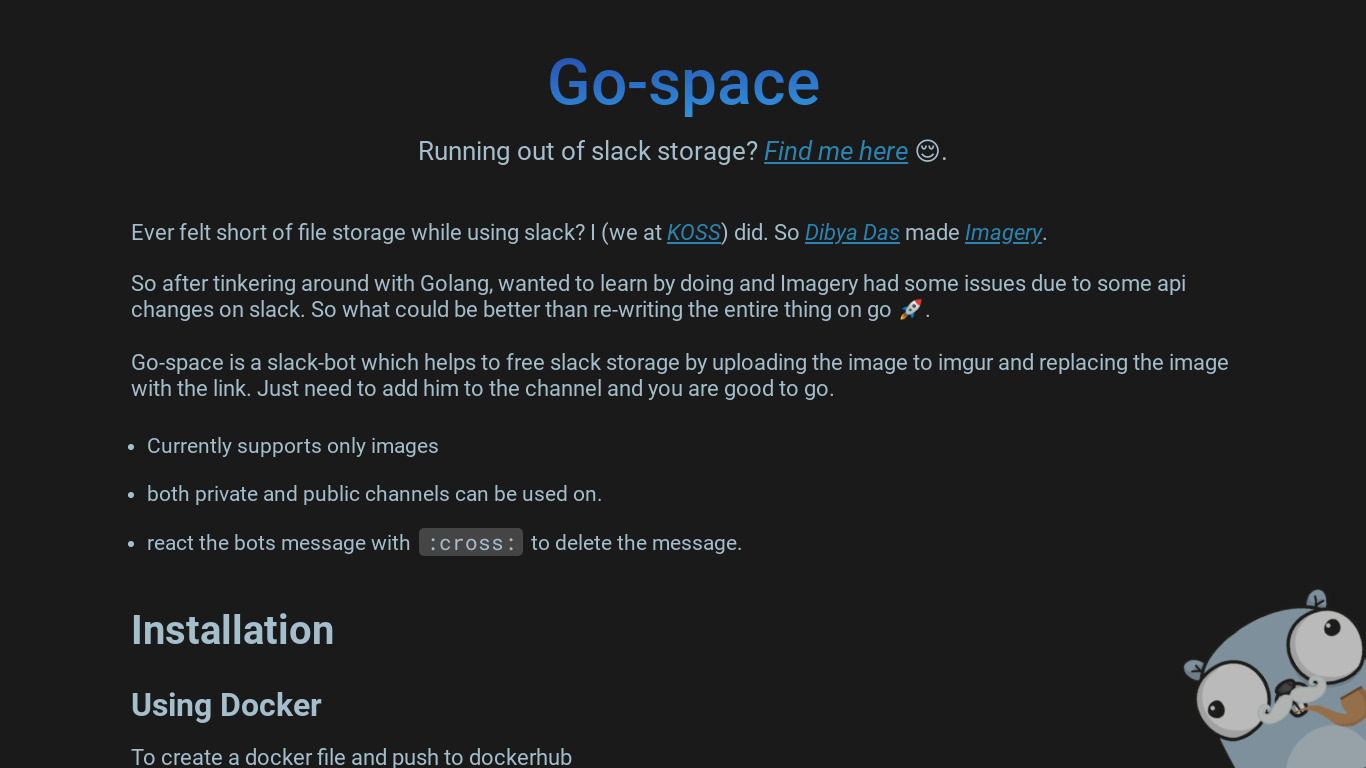 Go-space Landing page