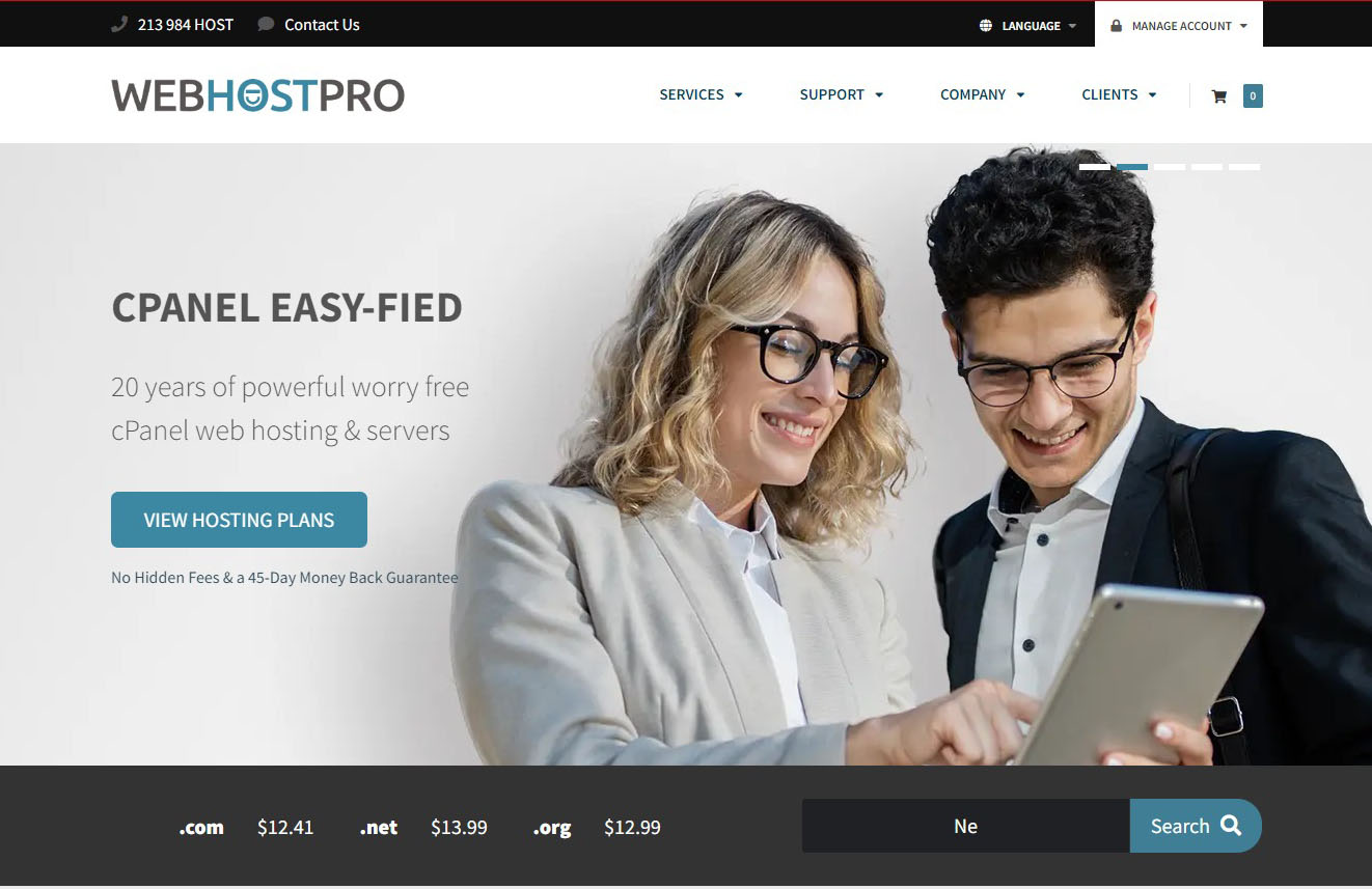 Web Host Pro Landing page