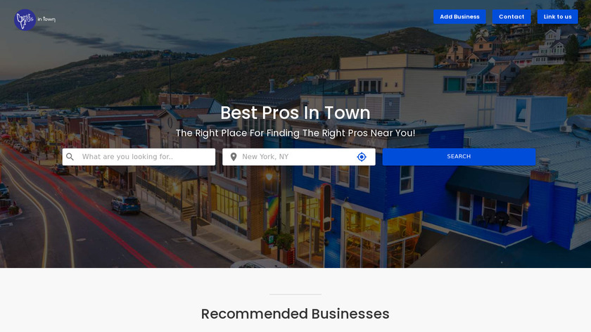 Best Pros In Town Landing Page