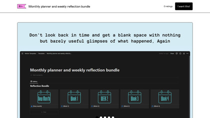Monthly Planner Weekly Reflection Bundle image