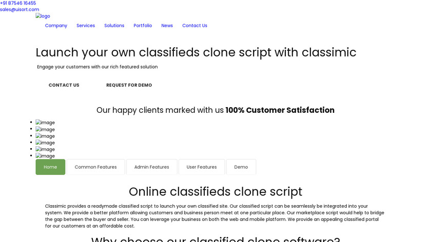 UiSort Classifieds Clone Script Landing Page