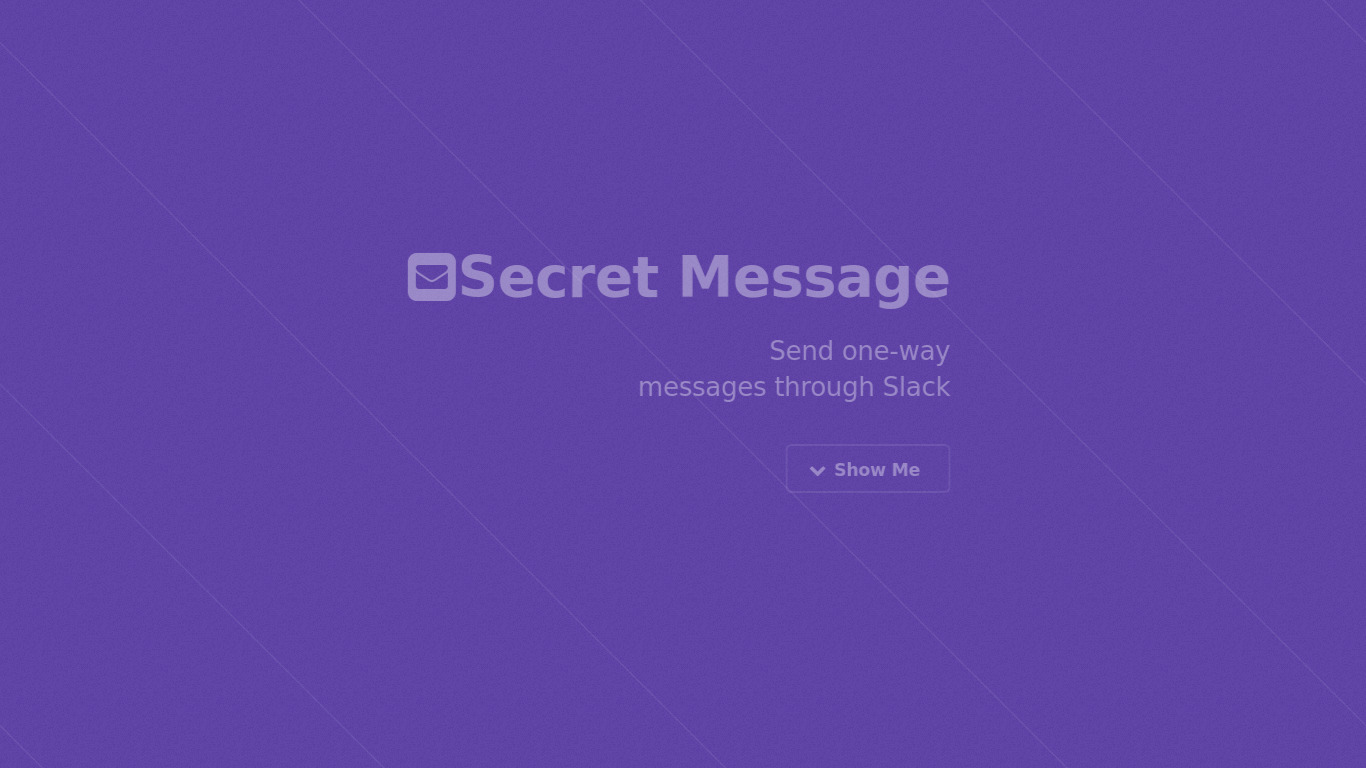 Secret Message Landing page