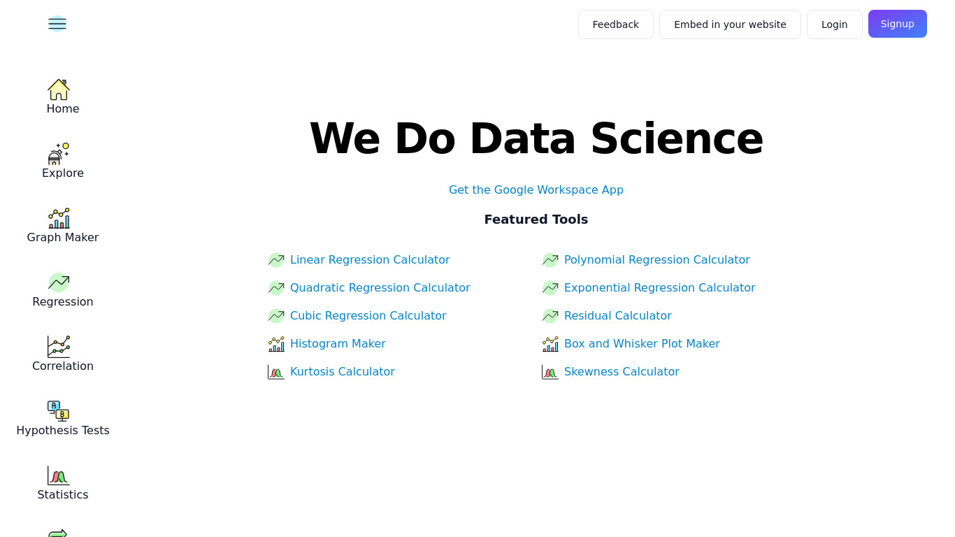 We Do Data Science Landing page