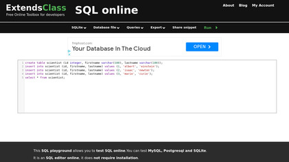 ExtendsClass SQL Online image