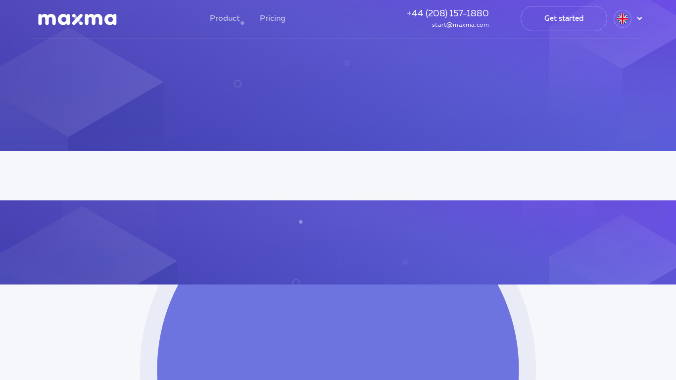 MAXMA Landing page
