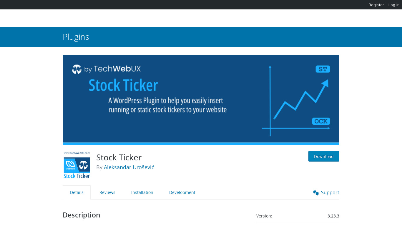 Stock Ticker Landing page