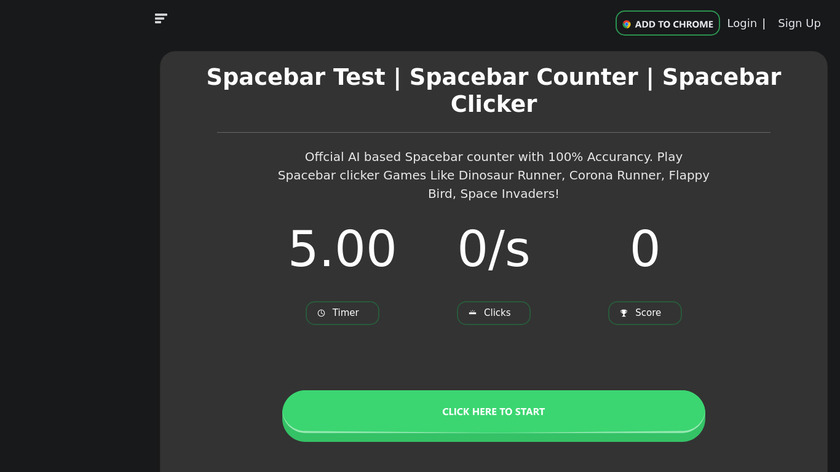 Spacebar Counter Landing Page