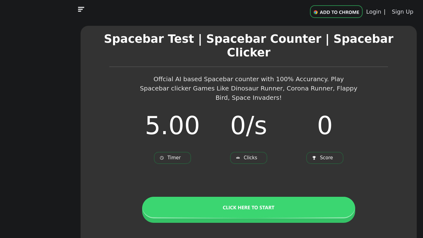 Spacebar Counter Landing page