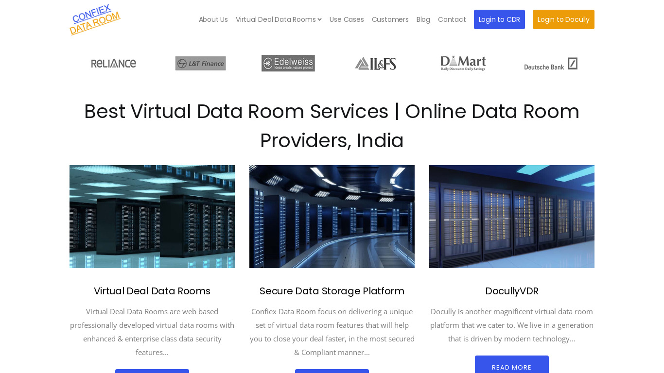 CONFIEX DATA ROOM PRIVATE LIMITED Landing page