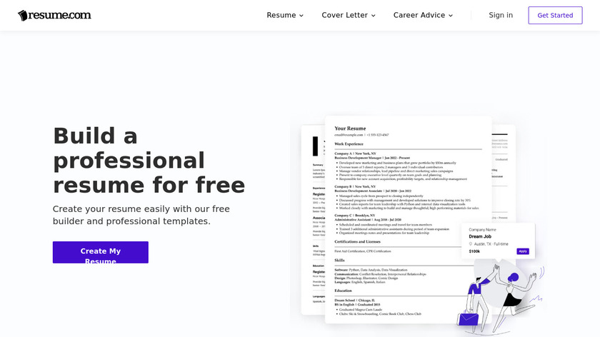 Resume.com Landing Page