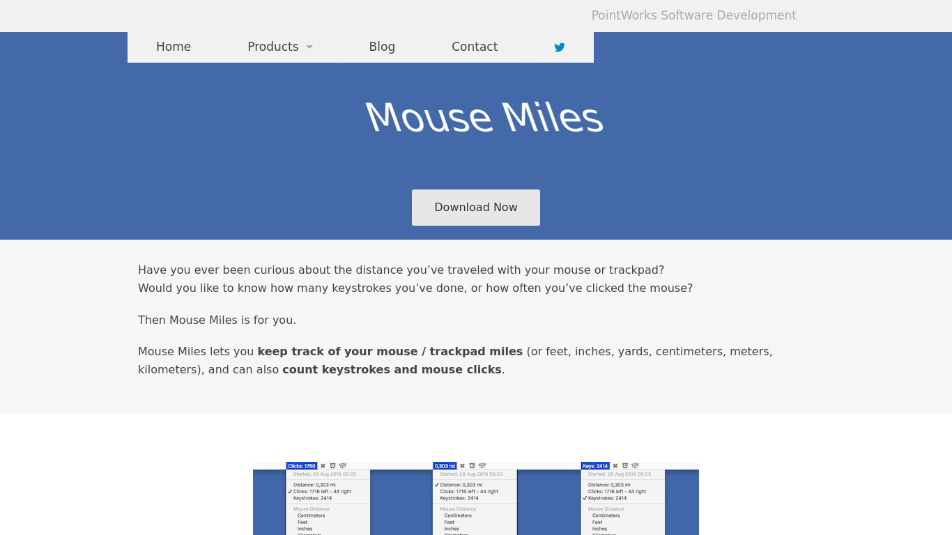 Mouse Miles Landing page