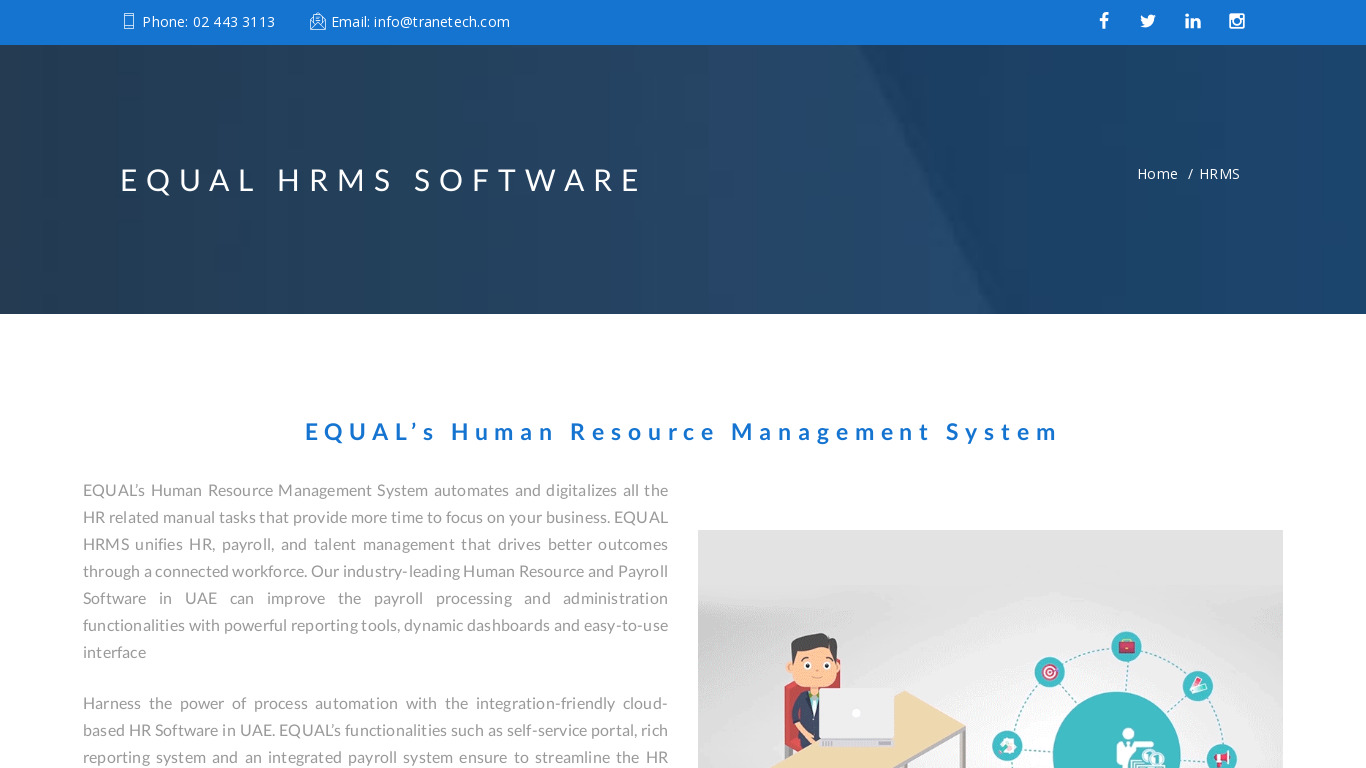 Equal.ae HRMS Landing page