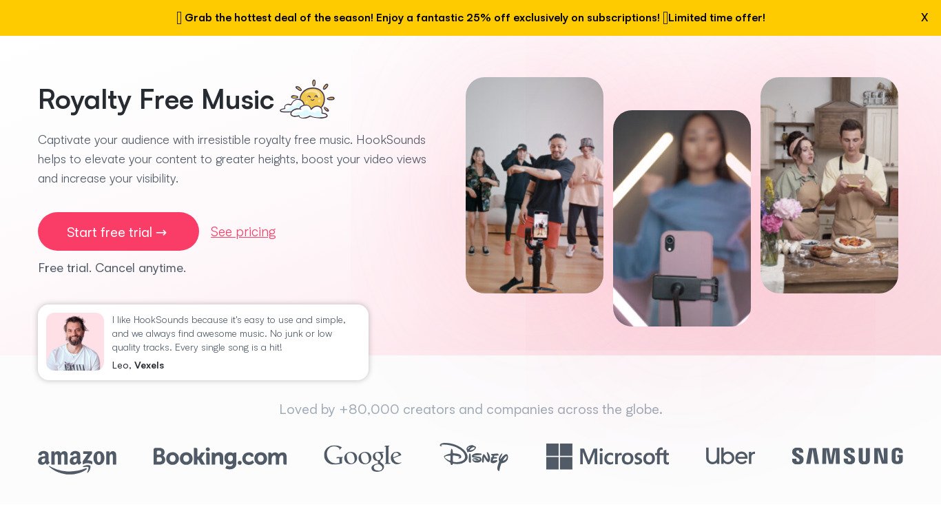 HookSounds Landing page