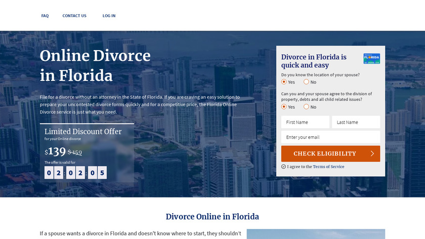 Online Florida Divorce Landing Page