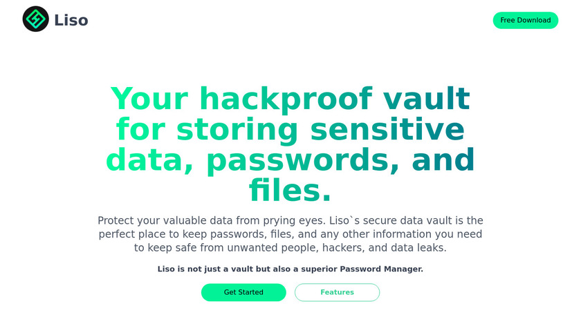 Liso Password Manager Landing Page