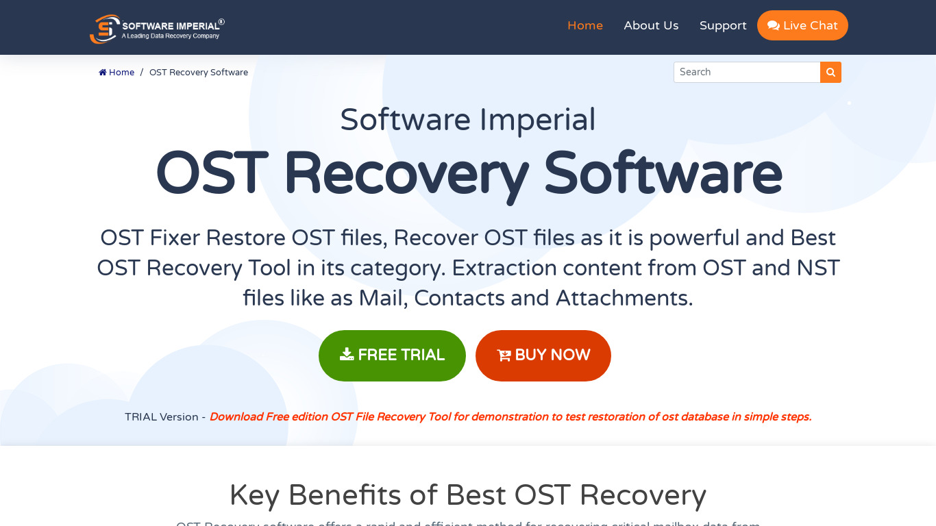 Software Imperial OST Recovery Landing page