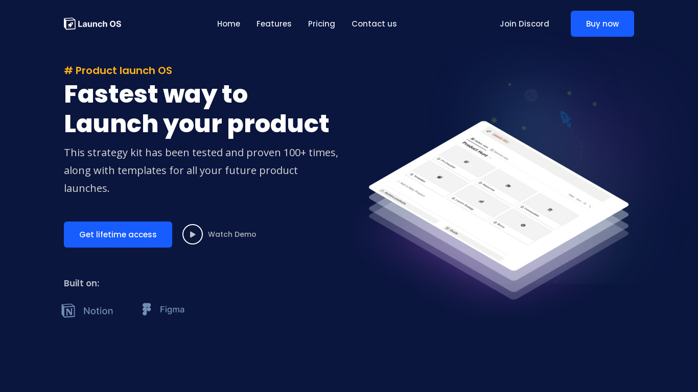Launch OS Landing page