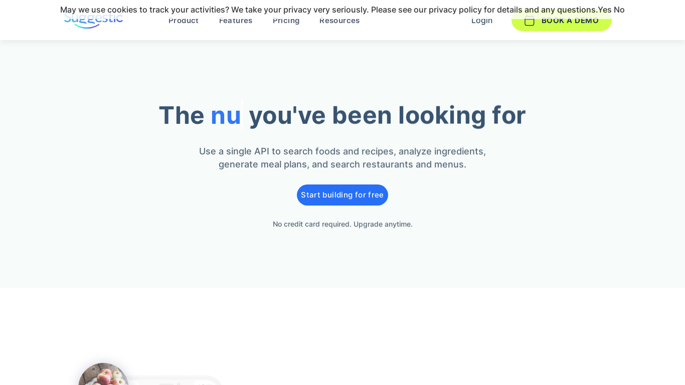 Suggestic API Landing page