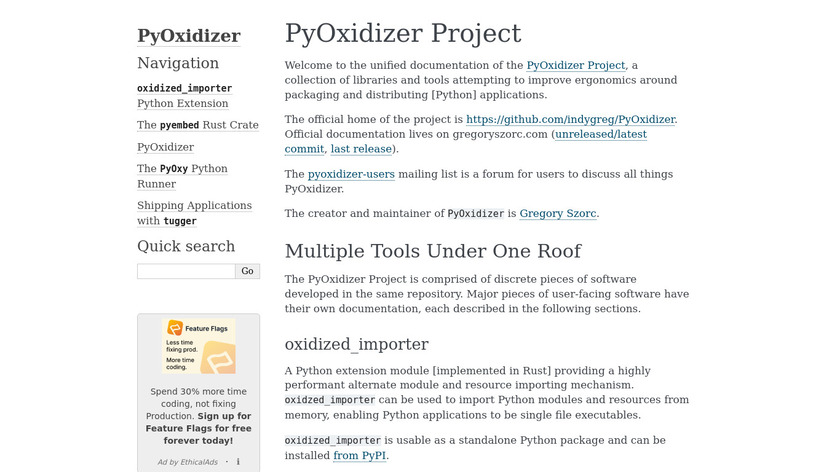 PyOxidizer Landing Page
