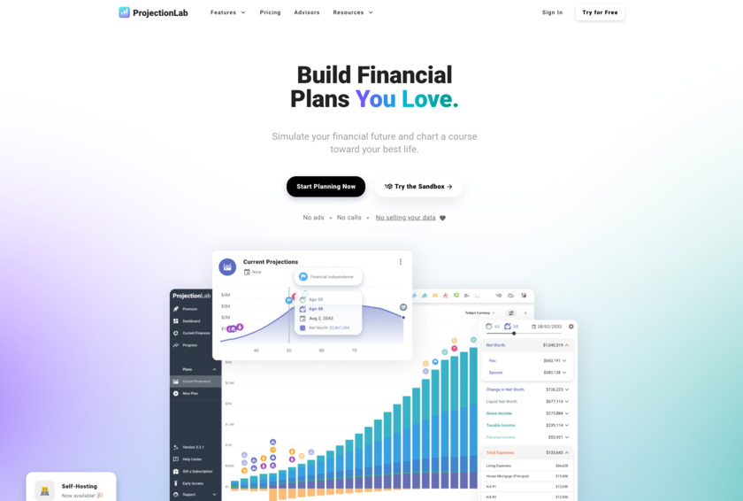 ProjectionLab Landing Page