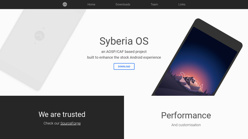 Syberia OS Landing Page