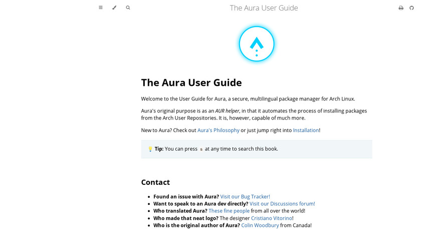 Aura Package Manager Landing Page