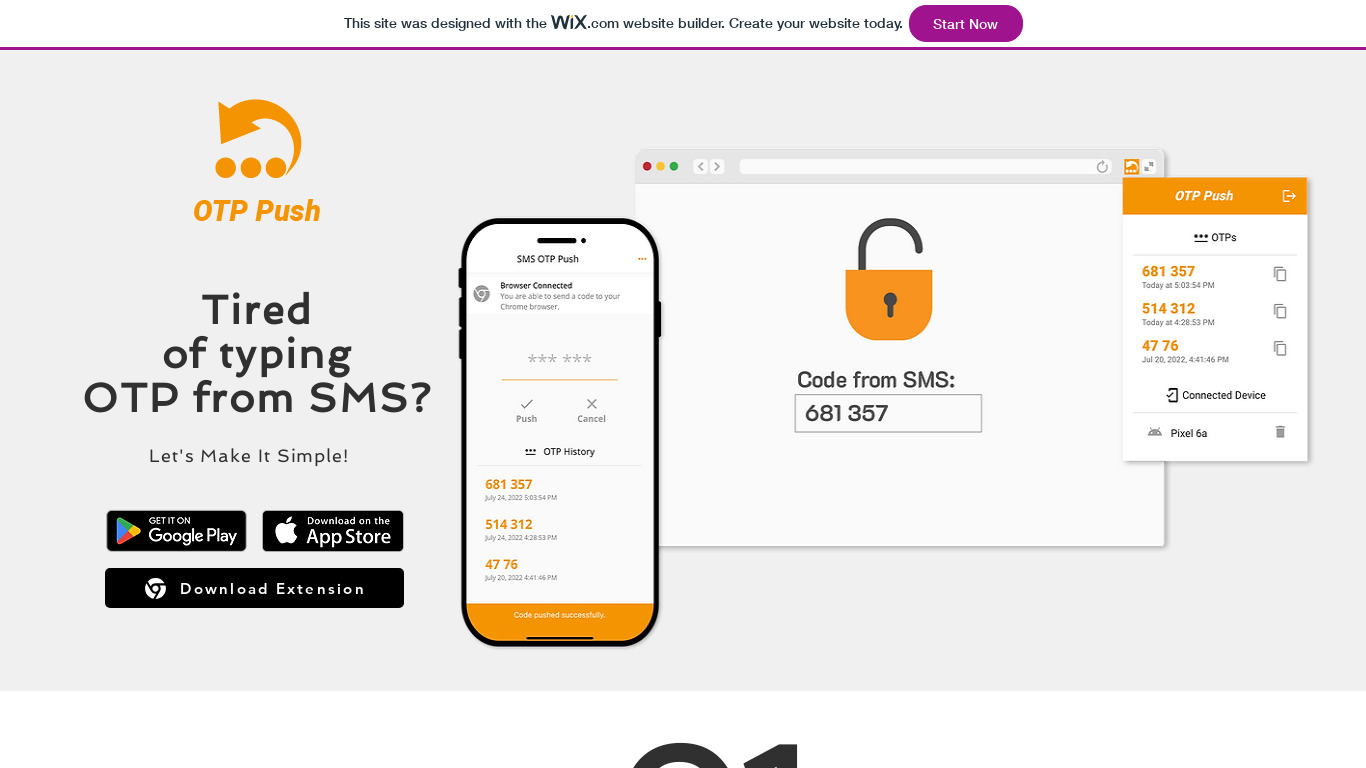 SMS OTP Push Landing page