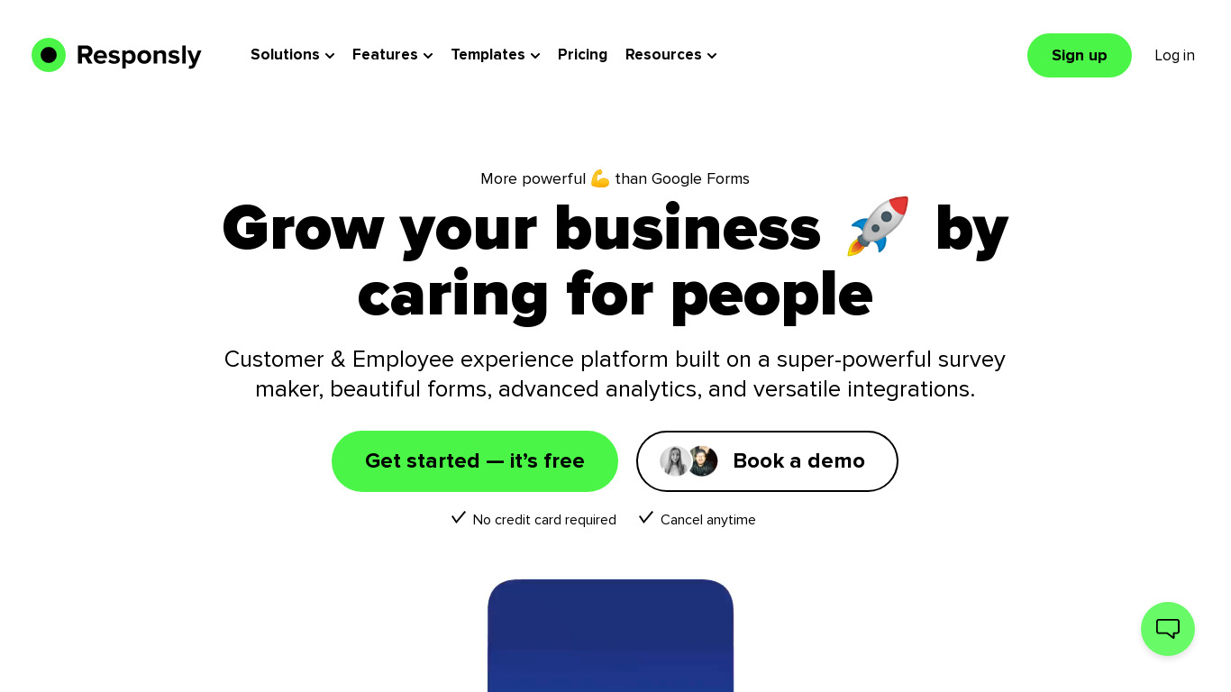 Responsly Landing page
