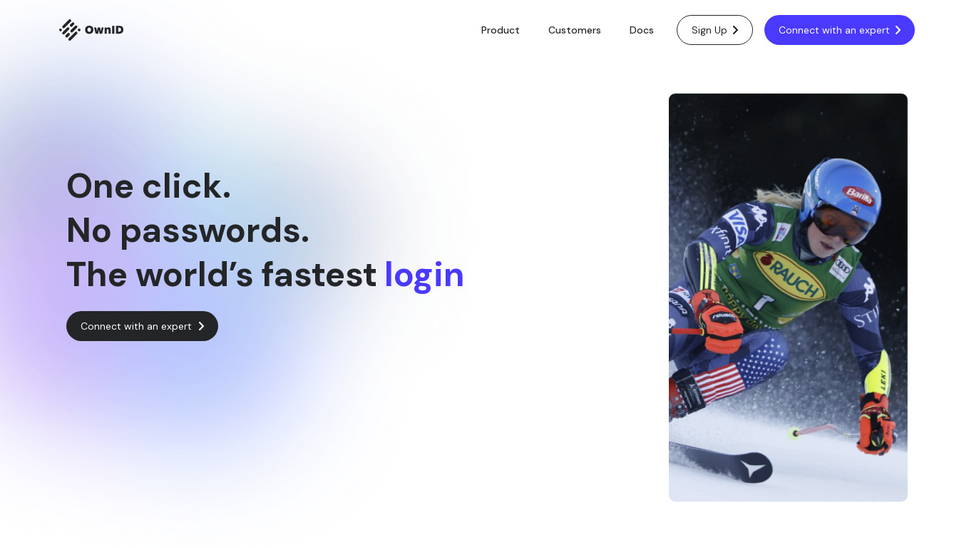 OwnID Landing page