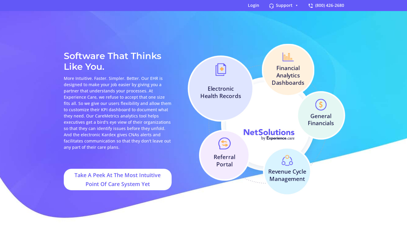 Experience Care Landing page